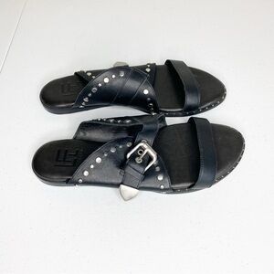 LFL by Lust for Life Notion Open Toe Studded Slide Sandals Black Size 9